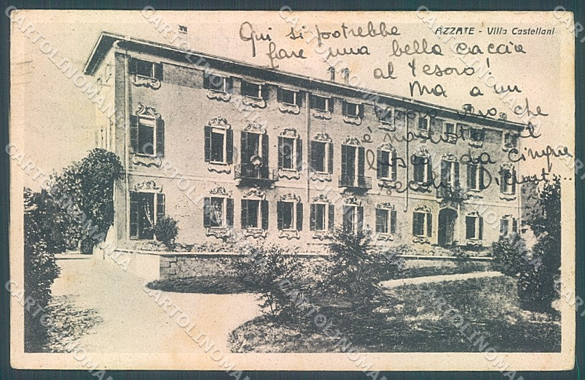 Varese Azzate Villa Castellani PIEGA ANGOLO cartolina JK4981 – fronte