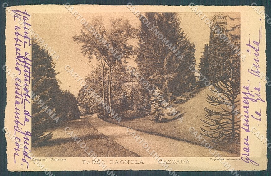 Varese Gazzada Parco Cagnola PIEGA ANGOLO cartolina JK4983 – fronte