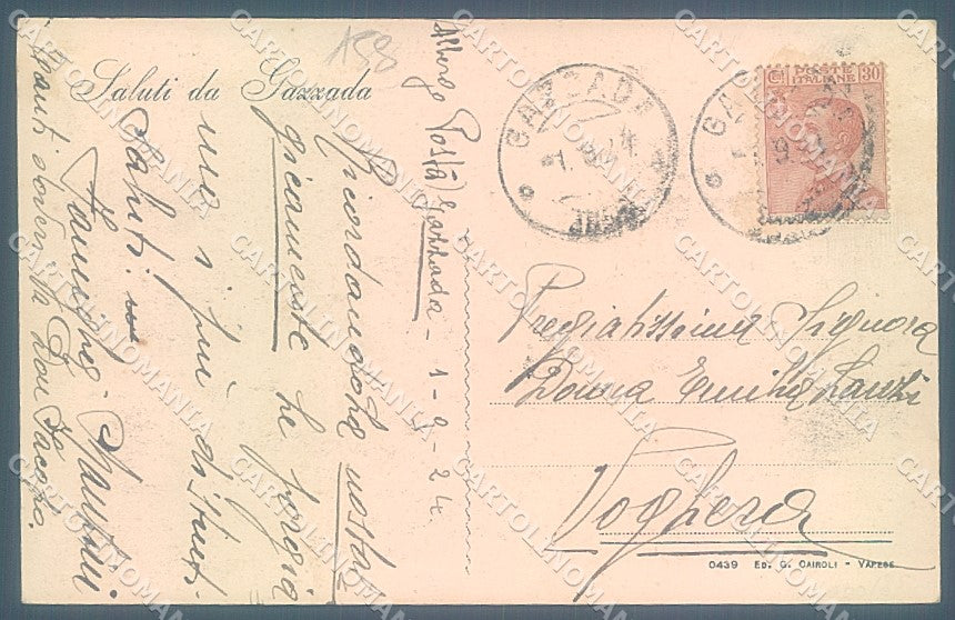 Varese Gazzada Chiesa SCOLLATA cartolina JK4984 – retro