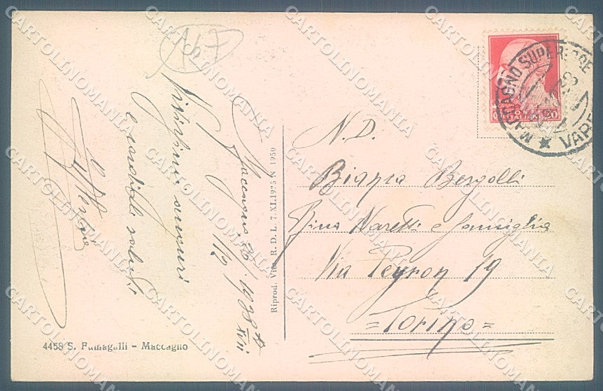 Varese Maccagno Lago Elio cartolina JK4989 – retro
