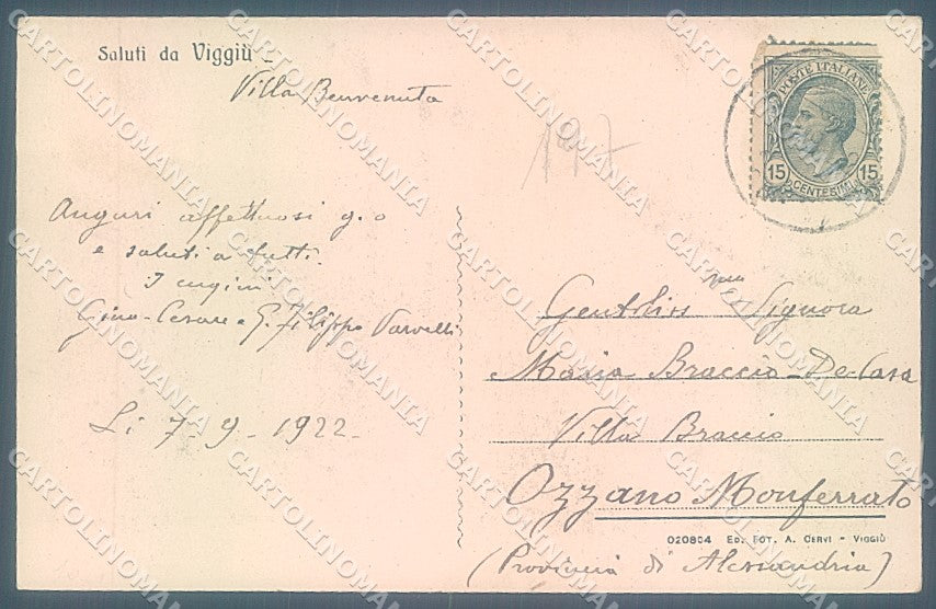 Varese Viggiù cartolina JK5008 – retro