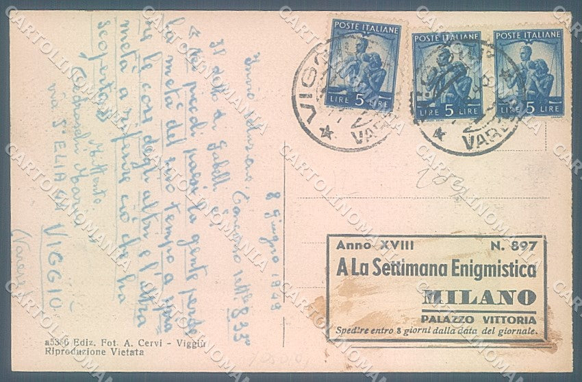 Varese Viggiù cartolina JK5013 – retro