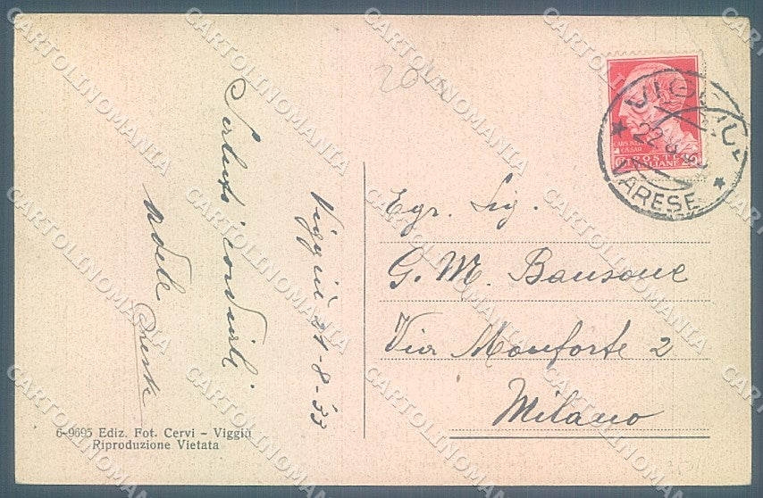 Varese Viggiù PIEGA ANGOLO cartolina JK5014 – retro