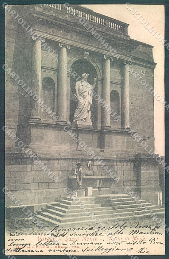 Varese Città Sacro Monte Statua Mosè cartolina JK5027 – fronte