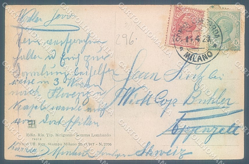 Varese Somma Lombardo Valle Ticino cartolina JK5034 – retro