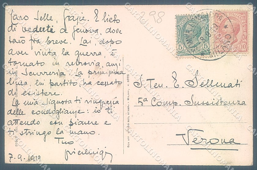 Varese Somma Lombardo Castello Visconti saluto da cartolina JK5036 – retro