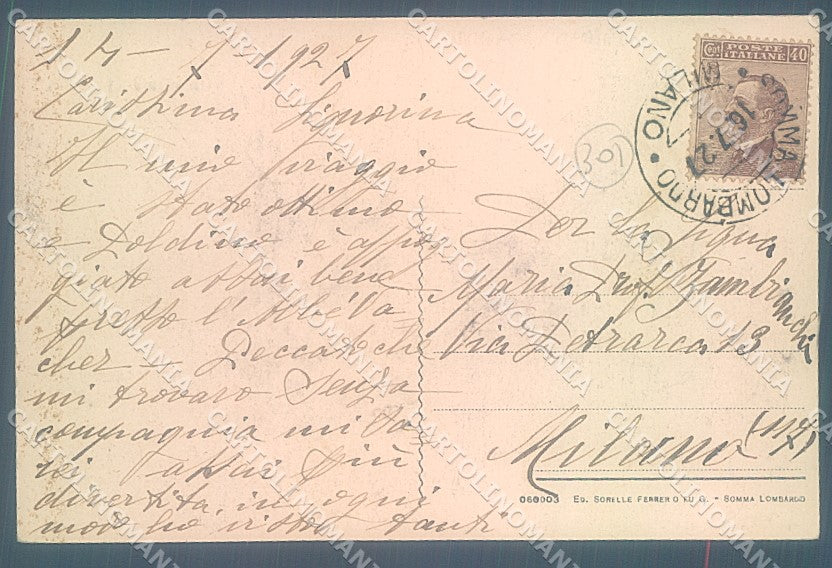 Varese Somma Lombardo Monumento ai Caduti cartolina JK5038 – retro