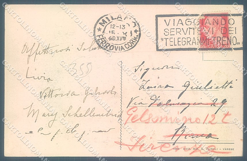Varese Città Sacro Monte Campo dei Fiori Grand Hotel cartolina JK5055 – retro