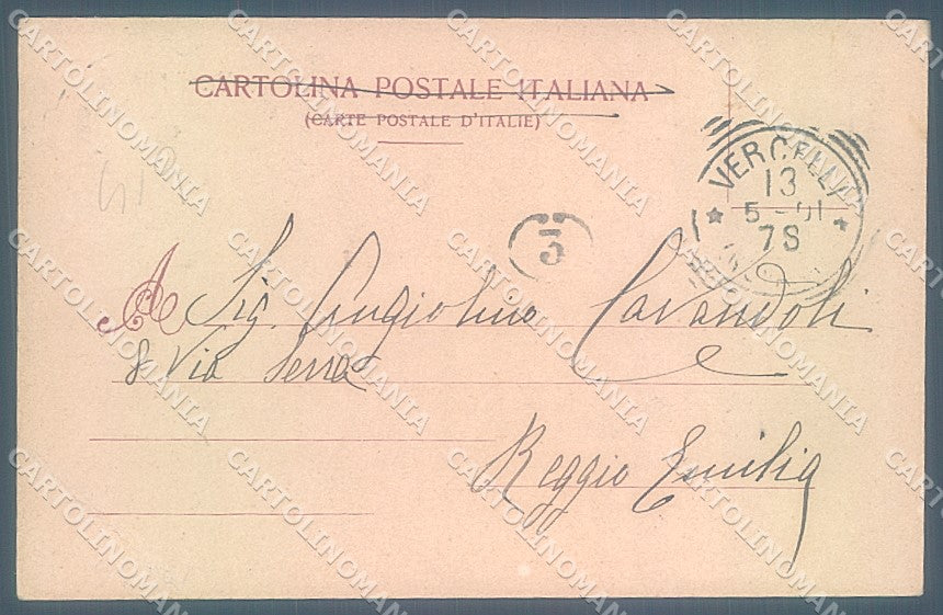 Vercelli Città Viale Garibaldi Modiano 1915 PIEGA ANGOLO cartolina JK5077 – retro