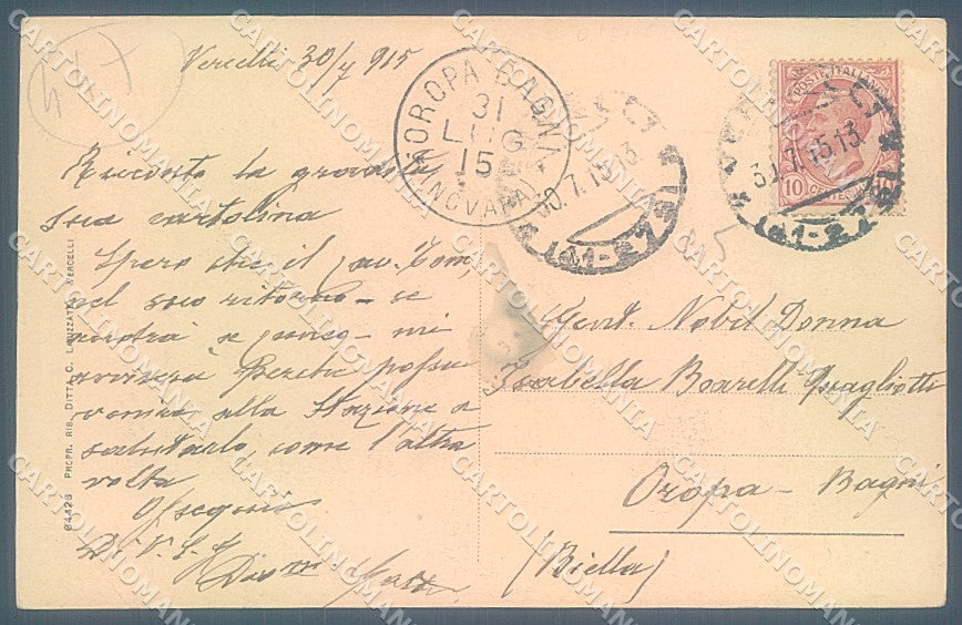 Vercelli Città Castello Beato Amedeo di Savoia cartolina JK5082 – retro