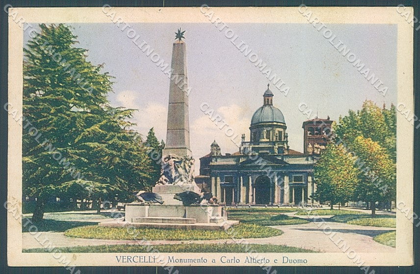 Vercelli Città Monumento Carlo Alberto cartolina JK5085 – fronte