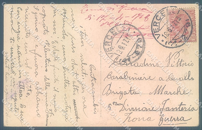 Vercelli Città Bertiglia? Cattedrale Basilica saluti da cartolina JK5097 – retro