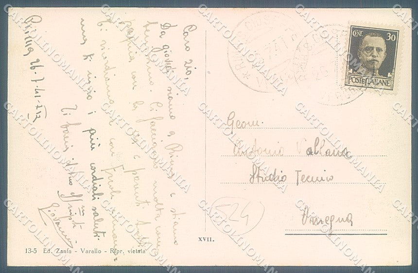 Vercelli Rima Valsesia cartolina JK5101 – retro