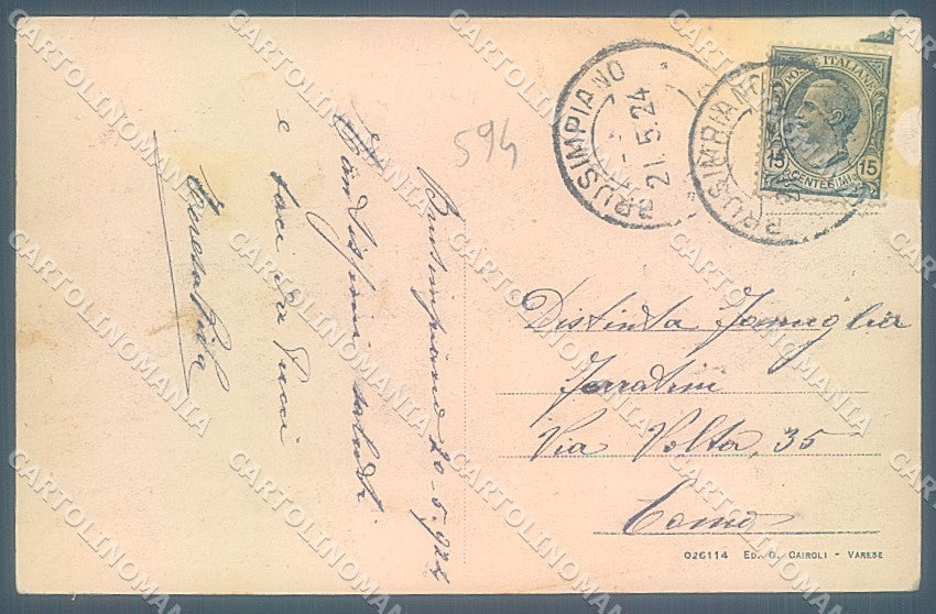 Varese Brusimpiano saluti da ABRASA cartolina JK5124 – retro