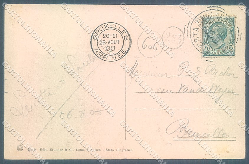 Novara Orta San Giulio Sacro Monte Brunner 3019 cartolina JK5128 – retro