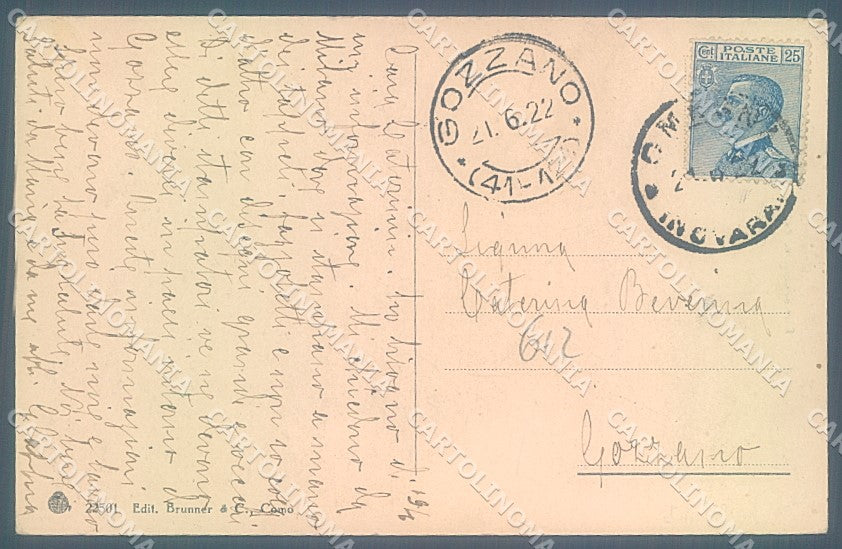 Verbania Omegna Monumento ai Caduti Brunner 22501 cartolina JK5130 – retro