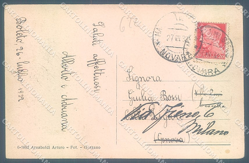 Verbania Boleto Madonna del Sasso Chiesa PIEGA ANGOLO cartolina JK5132 – retro