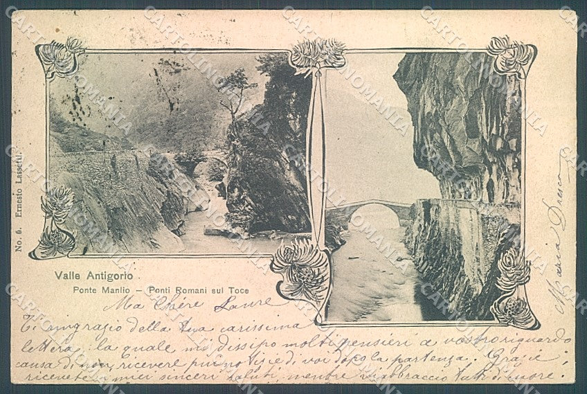 Verbania Valle Antigorio Ponte Manlio PIEGA ANGOLO cartolina JK5145 – fronte
