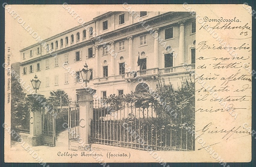 Verbania Domodossola Collegio Rosmini cartolina JK5146 – fronte