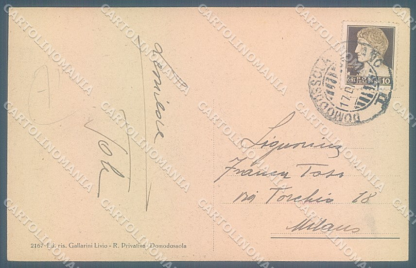 Verbania Domodossola Collegio Rosmini Madonna della Neve cartolina JK5147 – retro