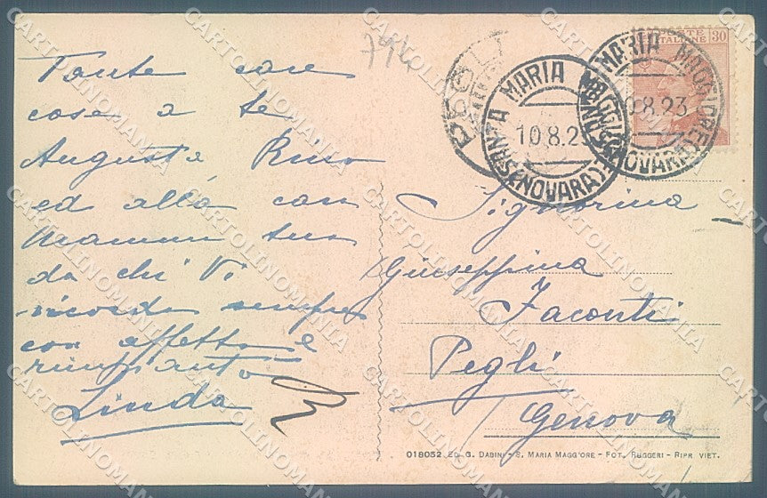 Verbania S. Maria Maggiore Crana Toceno ABRASA cartolina JK5161 – retro