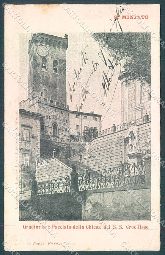Pisa San Miniato Chiesa del S. S. Crocifisso PIEGHINA ANGOLO cartolina JK5228 – fronte