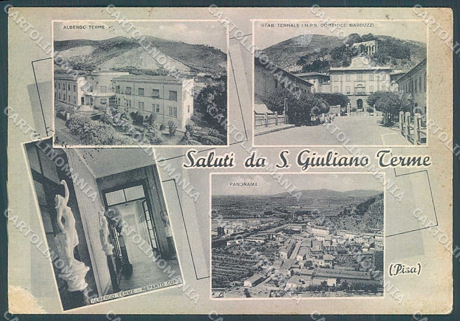 Pisa San Giuliano Terme Albergo saluti da FG cartolina JK5238 – fronte