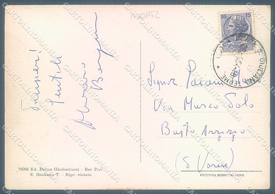 Pisa San Giuliano Terme Albergo saluti da FG cartolina JK5238 – retro