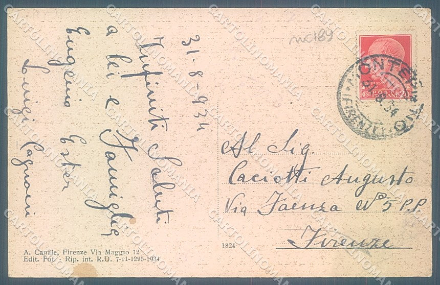 Prato Vernio Montepiano PIEGA ANGOLO cartolina JK5260 – retro
