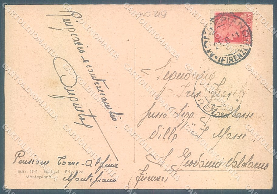 Prato Vernio Montepiano FG cartolina JK5273 – retro