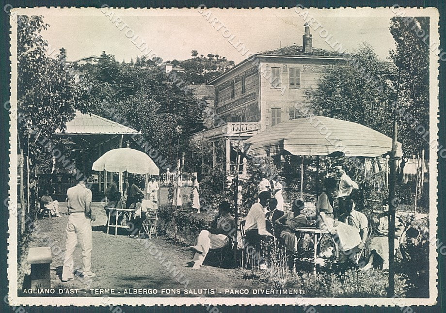 Asti Agliano d'Asti Albergo Terme PIEGA Foto FG cartolina JK5285 – fronte