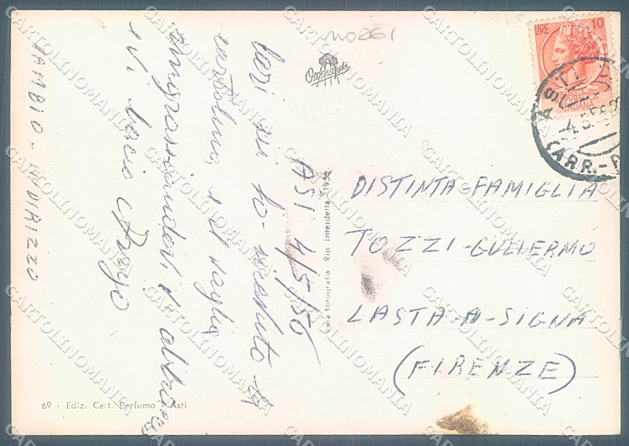Asti Città Cattedrale Corso Dante saluti da Foto FG cartolina JK5286 – retro
