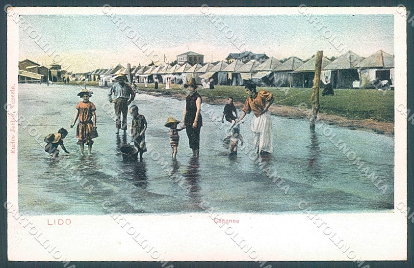 Venezia Lido Spiaggia Capanne cartolina JK5296 – fronte