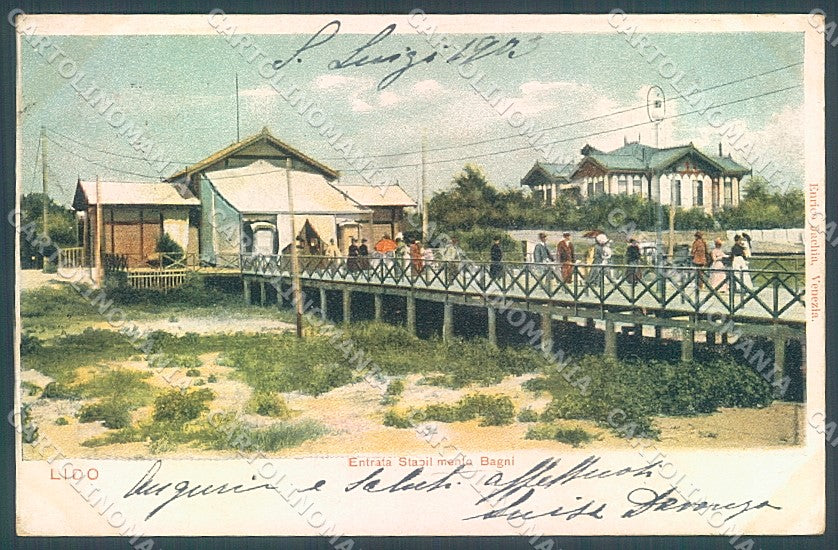 Venezia Lido Entrata Stabilimento Bagni cartolina JK5297 – fronte