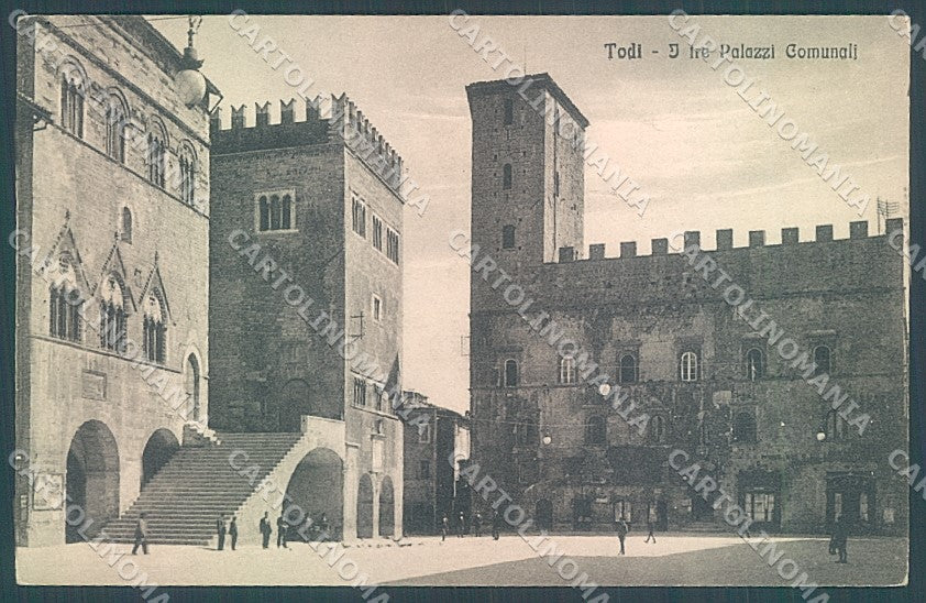 Perugia Todi Tre Palazzi Comunali cartolina JK5345 – fronte