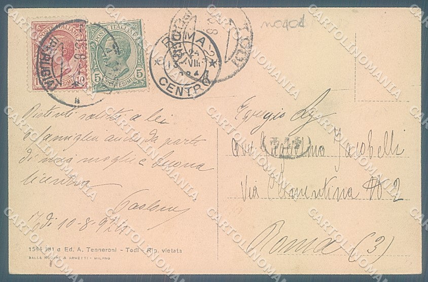Perugia Todi Torrione Terzo Cerchio delle Mura cartolina JK5347 – retro