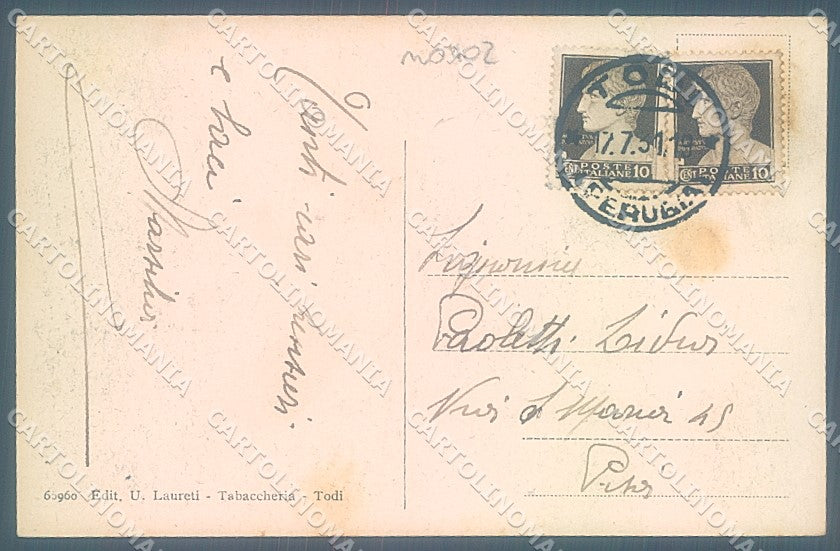 Perugia Todi Piazza Vittorio Emanuele Tre Palazzi Comunali cartolina JK5348 – retro
