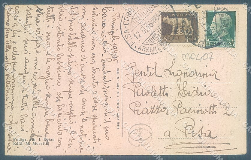 Perugia Panicale cartolina JK5353 – retro