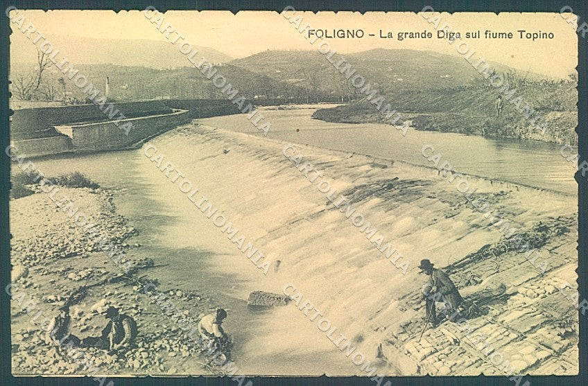 Perugia Foligno Fiume Topino Diga cartolina JK5372 – fronte