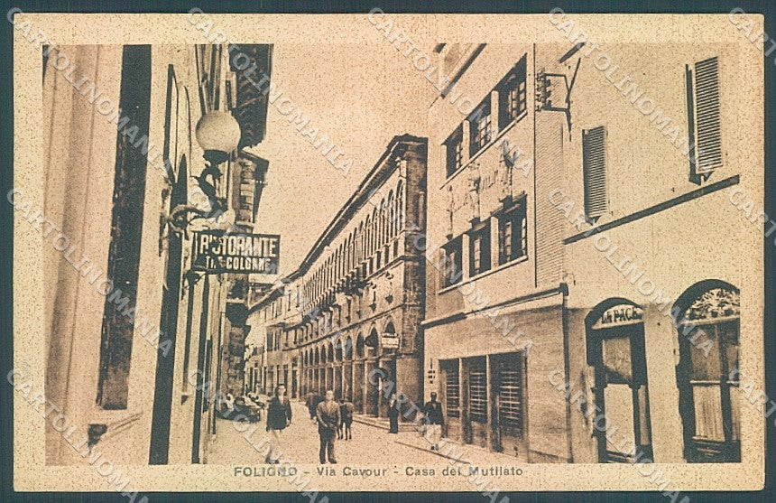 Perugia Foligno Via Cavour Casa del Mutilato cartolina JK5373 – fronte