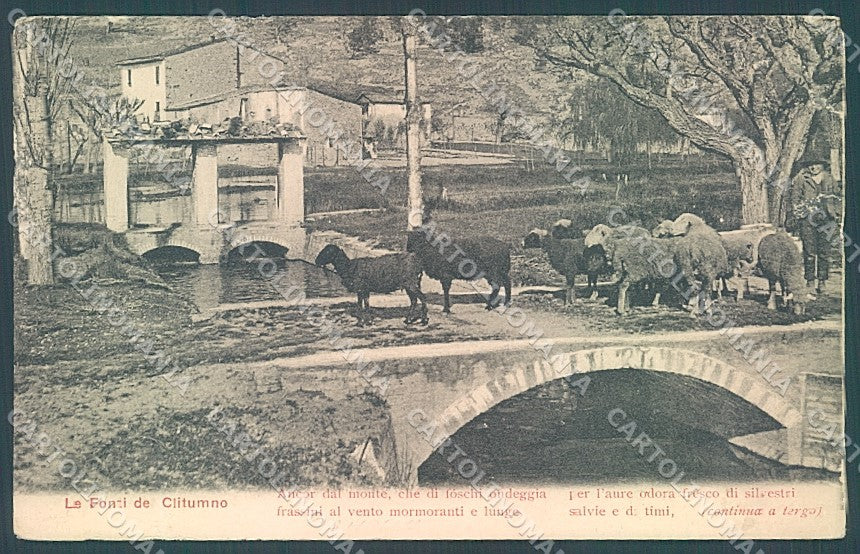 Perugia Foligno Fonti del Clitumno Carducci cartolina JK5390 – fronte