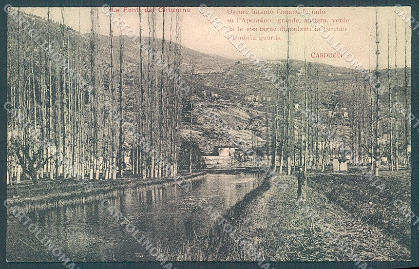 Perugia Foligno Fonti del Clitumno Carducci cartolina JK5391 – fronte