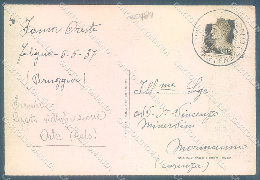 Perugia Foligno Fiume Topino FG cartolina JK5395 – retro