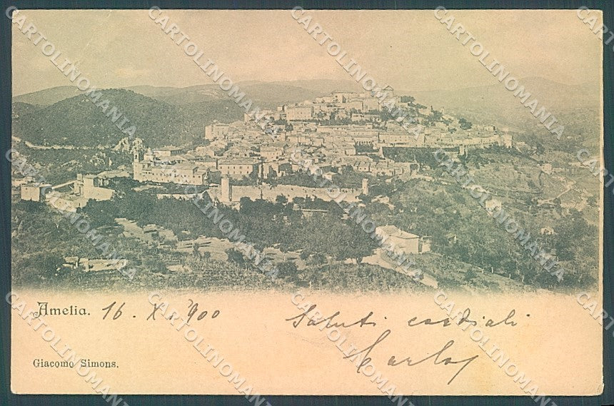 Terni Amelia PIEGA cartolina JK5407 – fronte