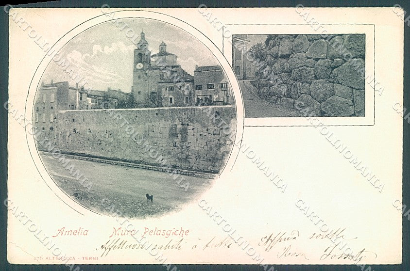 Terni Amelia Chiesa Mura Pelasgiche Alterocca 176 PIEGHINA cartolina JK5408 – fronte
