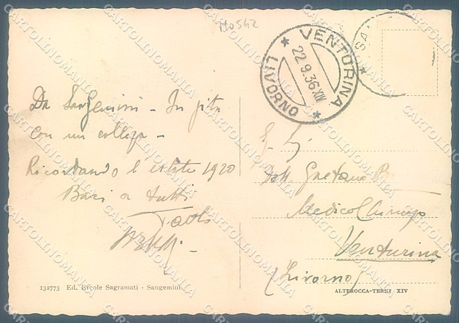 Terni San Gemini Chiesa S. Francesco Alterocca 132773 FG cartolina JK5415 – retro