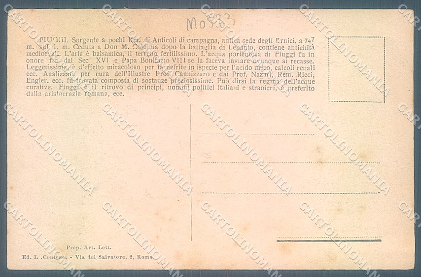Frosinone Fiuggi Anticoli di Campagna Via S. Stefano cartolina JK5425 – retro