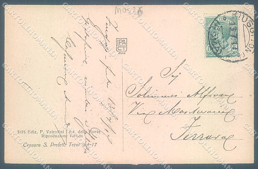 Frosinone Fiuggi Anticoli di Campagna Terme PIEGA ANGOLO cartolina JK5428 – retro