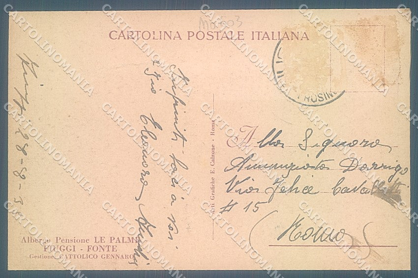 Frosinone Fiuggi Anticoli di Campagna Pensione Le Palme cartolina JK5443 – retro