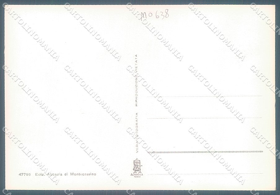 Frosinone Cassino Abbazia Montecassino Alterocca 47759 Foto FG cartolina JK5459 – retro